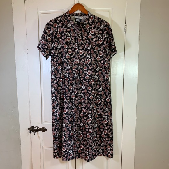 Lands' End Floral Print Dress Women's Small S Short Sleeve Casual‎ Church Basic - Picture 1 of 16